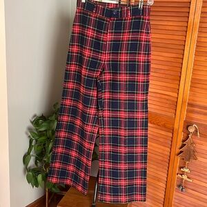 Vintage 1970s Fun Holiday Plaid Bell Bottom Pants